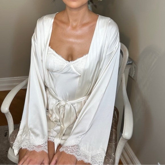 Abercrombie Lace Trimmed Silk Nightgown - Picture 2 of 5